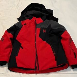 Spyder Boys Leader Insulated Ski Jacket - Volcano Red - Size 8